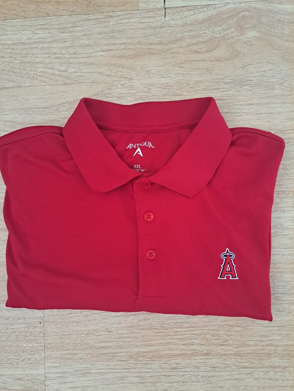 Antigua Red Polo with Los Angeles Angels A Patch